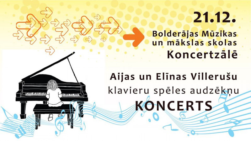 Aijas un Elīnas Villerušu klavieres spēles audzēkņu koncerts